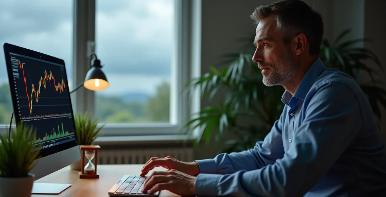 Antizyklisches Investieren während Marktturbulenzen visualisiert