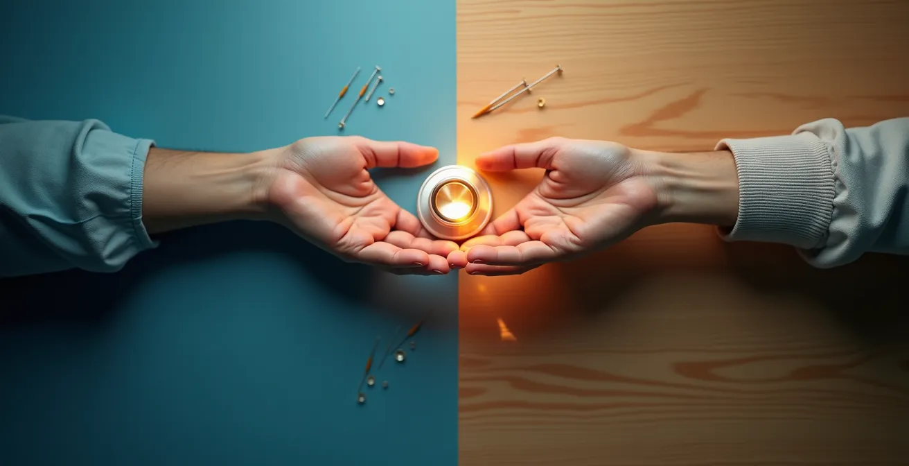 Symbolische Darstellung der Verbindung zwischen westlicher und östlicher Medizin