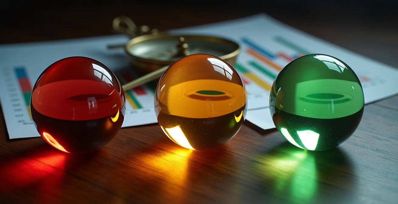 Visualisierung eines Ampelsystems zur Aktienbewertung mit Kennzahlen