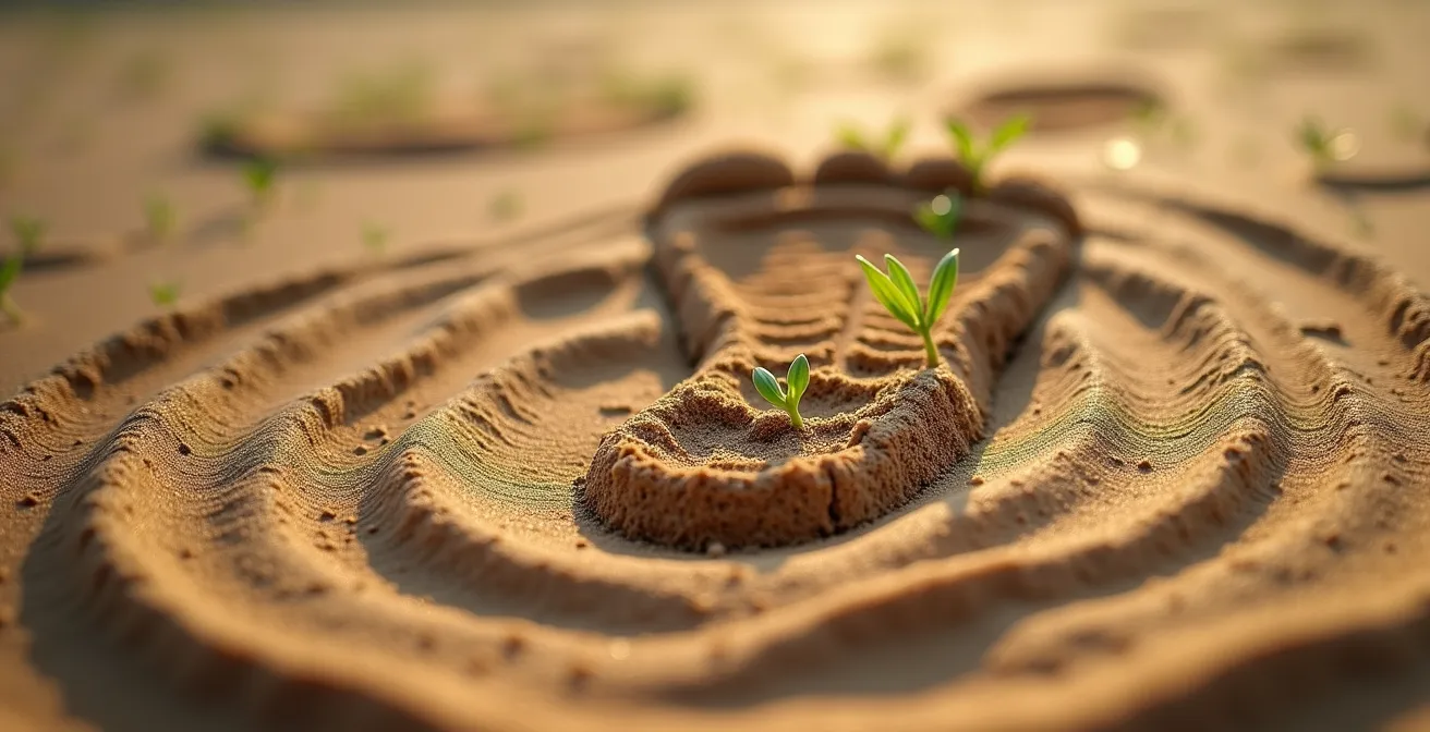 Makroaufnahme zeigt Details eines CO2-Fußabdrucks mit systemischen Verbindungen