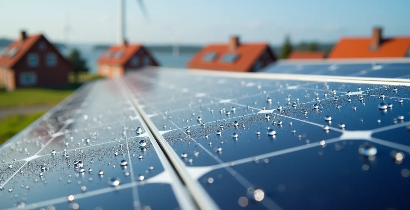 Solaranlage auf norddeutschem Hausdach nahe der Küste mit optimaler Ausrichtung